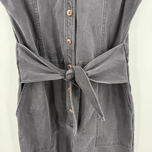 TRULY ME BY SARASARA Jumpsuit Girls Size 14 Gray Cotton Linen Stretch Tie Waist - Picture 8 of 13